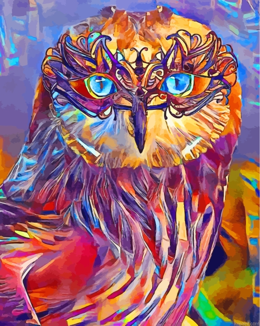 Abstract Owl Bird Painting By Numberss.png