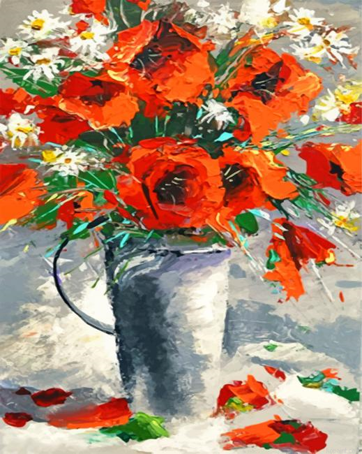 Abstract Poppies Painting By Numberss.png