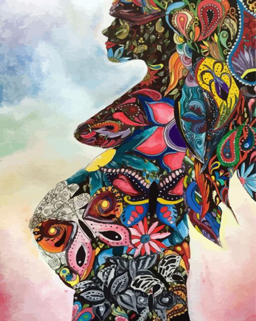 Abstract Pregnant Lady Painting By Numberss.png