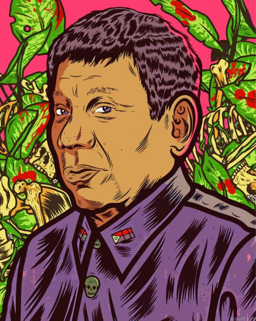 Abstract President Philippine Rodrigo Duterte Painting By Numberss.png