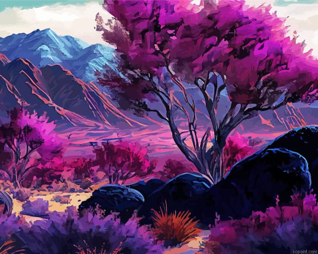 Abstract Purple Landscape Painting By Numberss.png
