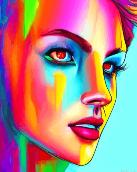 Abstract Rainbow Face Painting By Numberss.png