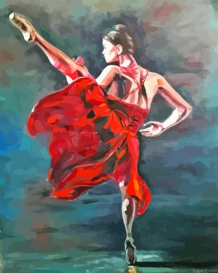 Abstract Red Ballerina Painting By Numberss.png