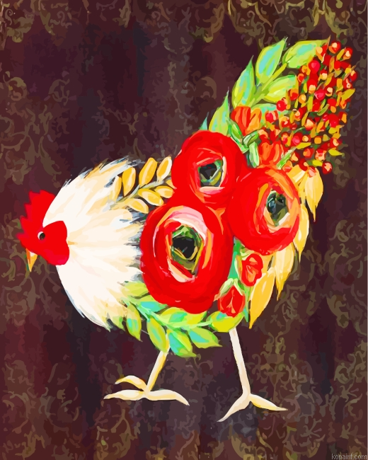 Abstract Rooster Painting By Numberss.png