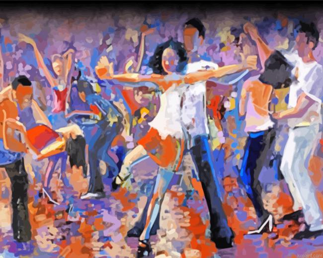 Abstract Salsa Dancers Painting By Numberss.png