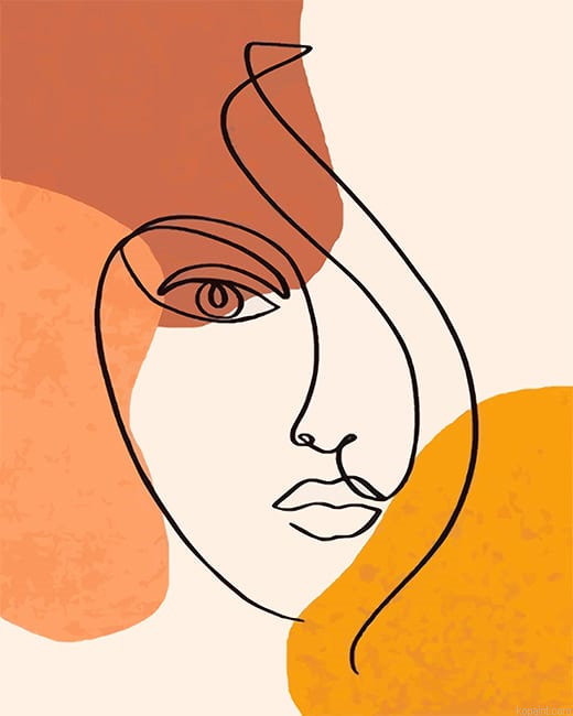 Abstract Shapes Face Line Art New Painting By Numberss.png