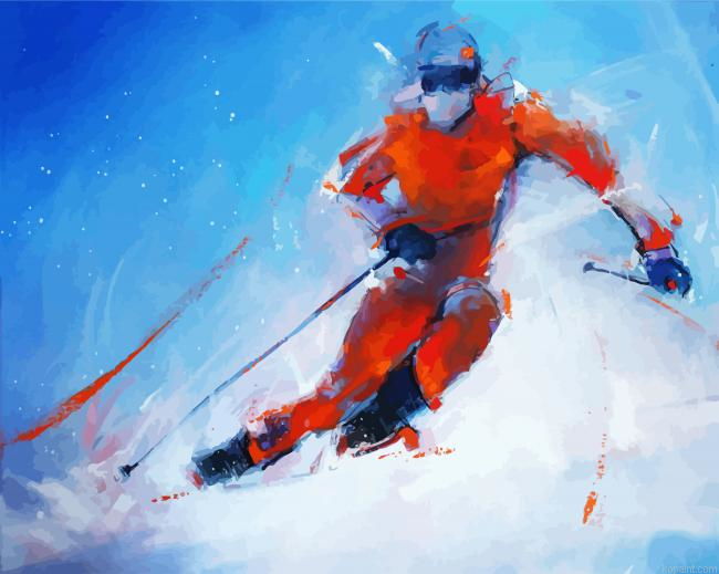 Abstract Skier Painting By Numberss.png