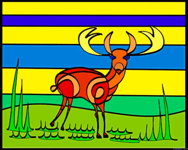 Abstract Stag Painting By Numberss.png