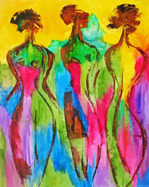 Abstract Three Women Painting By Numberss.png