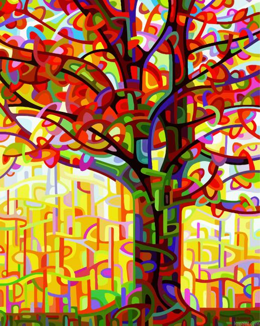 Abstract Trees Art Painting By Numberss.png
