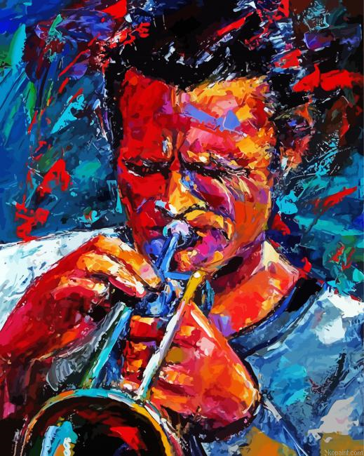 Abstract Trumpet Player Jazz Art Paint By Numbers.png