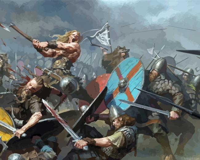 Abstract Viking Battle Painting By Numberss.png