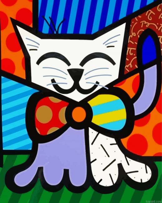 Abstract White Cat Paint By Numbers