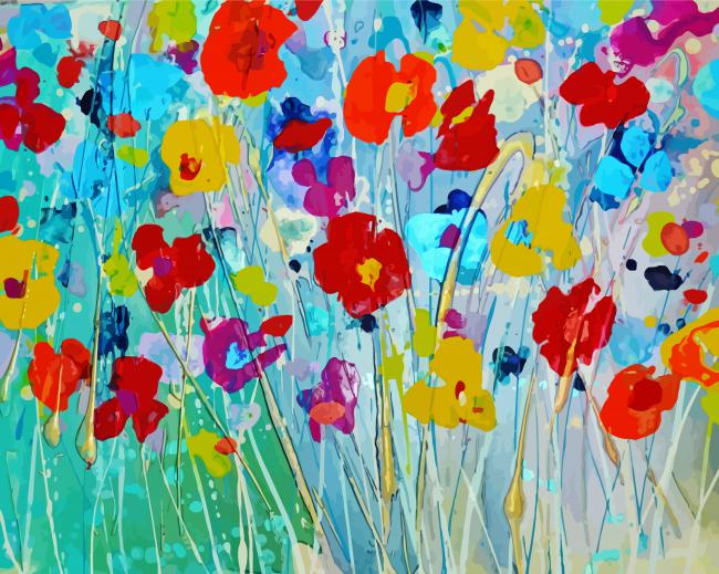 Abstract Wildflowers Painting By Numberss.png
