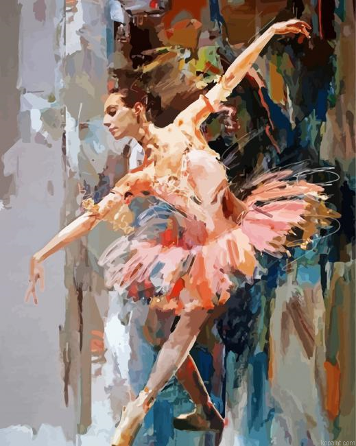 Abstract Woman Dancing Balley Painting By Numberss.png