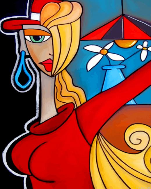 Abstract Woman Face Painting By Numberss.png