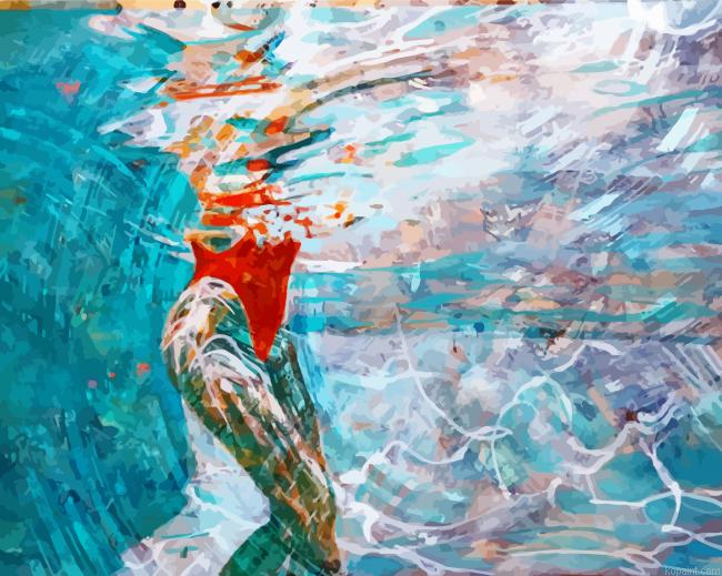 Abstract Woman In The Water Painting By Numberss.png