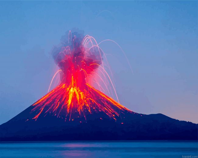 Active Krakatoa Volcano Painting By Numberss.png