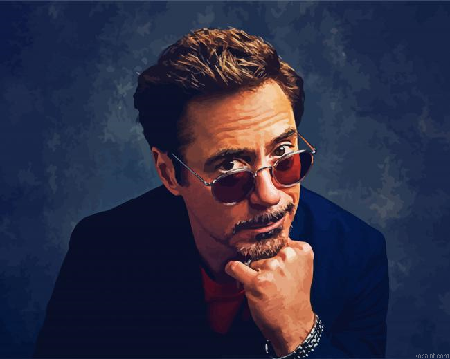 Actor Robert Downey Jr With Sunglasses Painting By Numberss.png