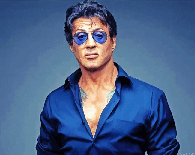 Actor Sylvester Stallone Painting By Numberss.png