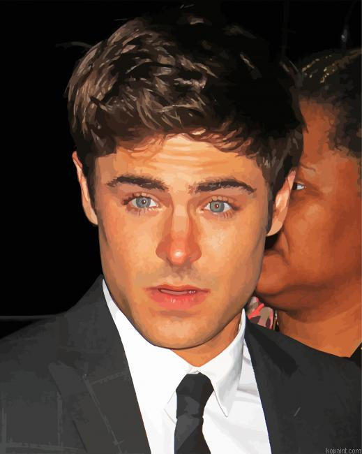 Actor Zac Efron Paint By Numbers