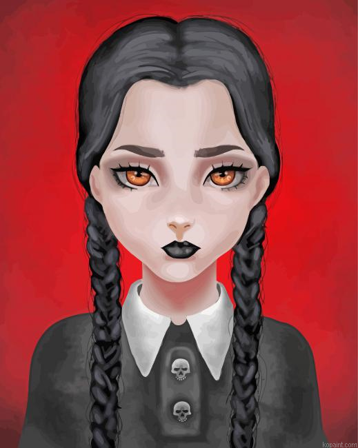 Addams Family Wednesday Painting By Numberss.png