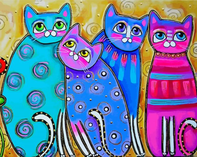 Adorable Abstract Cats Painting By Numberss.png