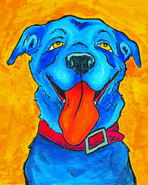 Adorable Blue Dog Art Painting By Numberss.png