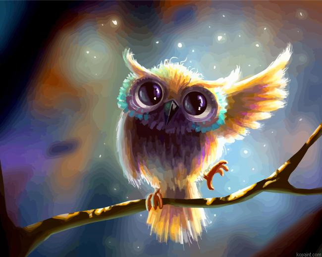 Adorable Cute Owl Painting By Numberss.png