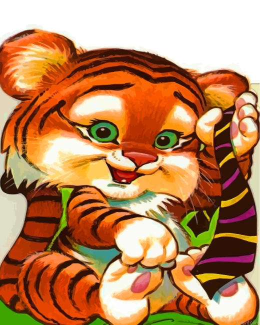 Adorable Tiger Painting By Numberss.png