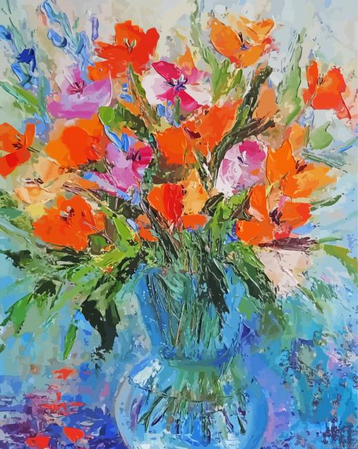Aesthetic Abstract Bouquet Painting By Numberss.png