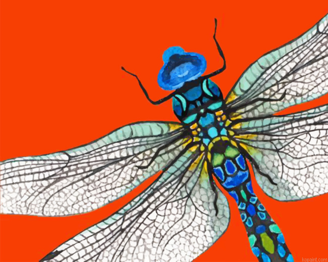 Aesthetic Abstract Dragonfly Painting By Numberss.png