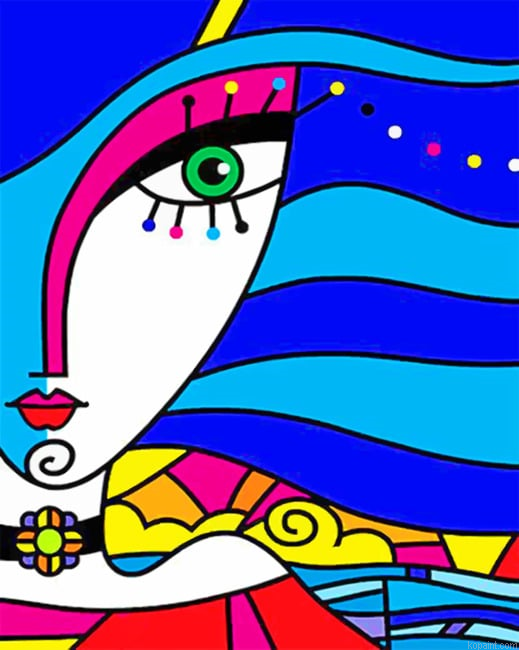 Aesthetic Abstract Face Colorful Painting By Numberss.png