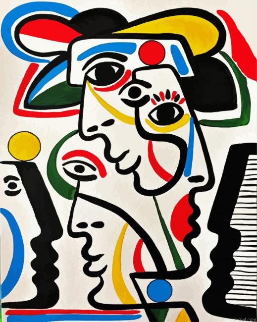 Aesthetic Abstract Faces Art Painting By Numberss.png