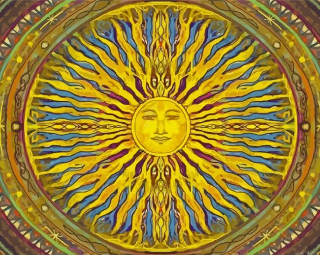 Aesthetic Abstract Sun Painting By Numberss.png