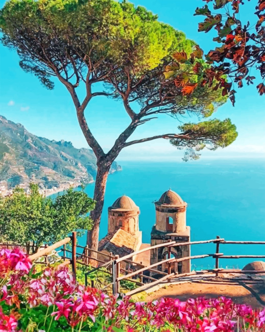 Aesthetic Amalfi Coast Painting By Numberss.png