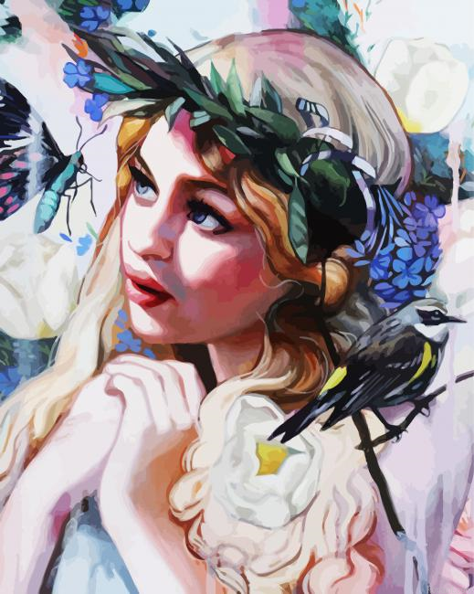 Aesthetic Angel Girl Paint By Numbers