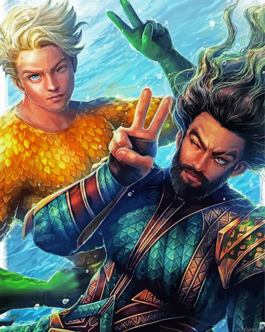 Aesthetic Aquamen Painting By Numberss.png
