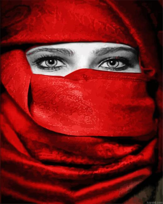 Aesthetic Arabic Lady Painting By Numberss.png