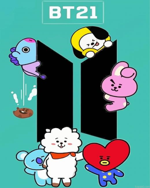 Aesthetic Bt21 Painting By Numberss.png