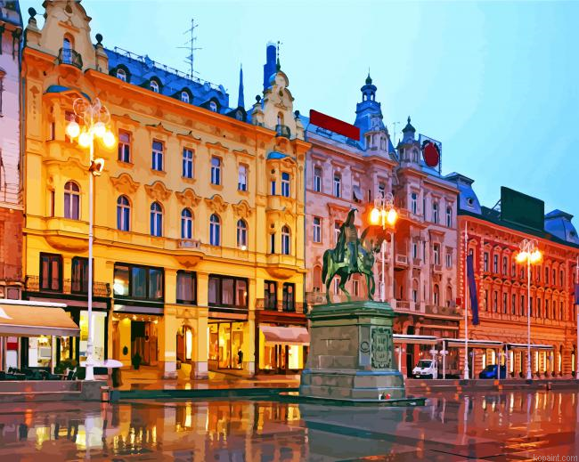 Aesthetic Ban Josip Jelacic Square Zagreb Paint By Numbers.png