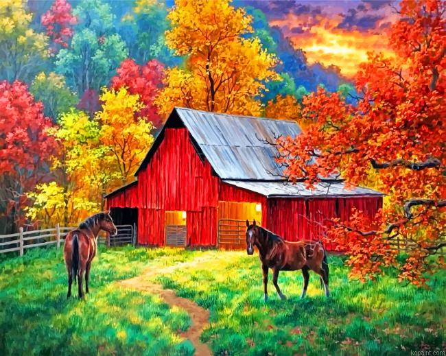 Aesthetic Barn Painting By Numberss.png