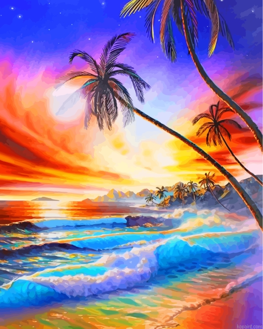 Aesthetic Beach Waves Painting By Numberss.png