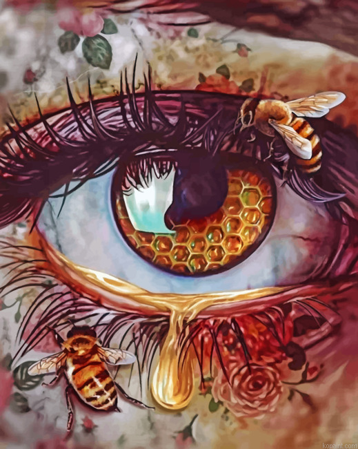 Aesthetic Bee Eye Painting By Numberss.png