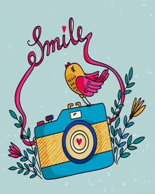 Aesthetic Bird And Camera Illustratio Painting By Numberss.png