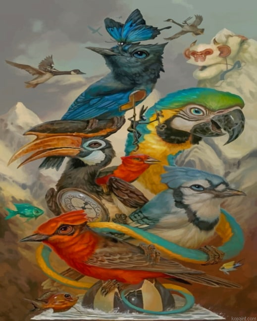 Aesthetic Birds Paint By Numbers
