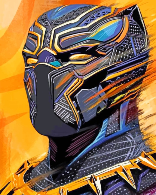 Aesthetic Black Panther Superheroes Painting By Numberss.png