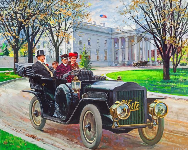 Aesthetic Black Vintage Car Painting By Numberss.png