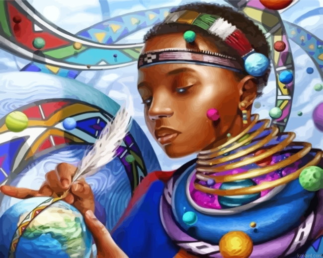 Aesthetic Black Woman Painting By Numberss.png