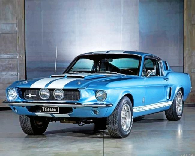 Aesthetic Blue Ford Gt 500 Painting By Numberss.png